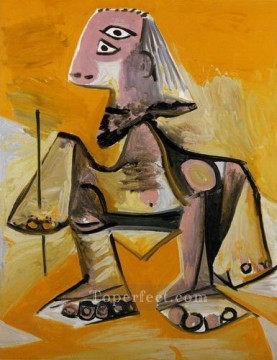 Crouching Man 1971 Cubism Pablo Picasso Oil Paintings